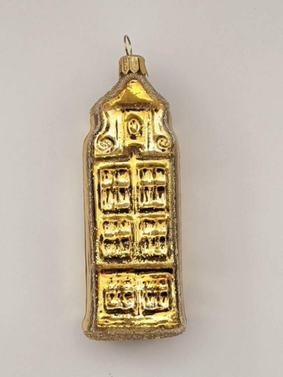 DŮM HISTORICKÝ STŘEDNÍ, skleněný, forma, zlatý lesk