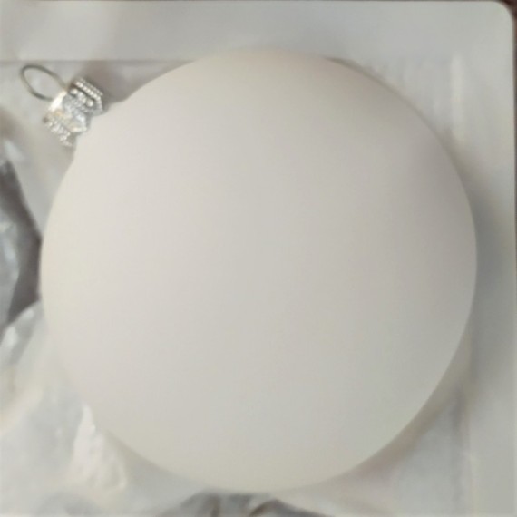 KOULE, SKLENĚNÁ OZDOBA, PRŮHLEDNÁ, BÍLÁ SKOŘÁPKA, BEZ DEKORU