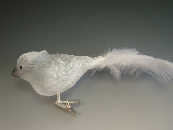 PTÁČEK CHOCHOLKA, FORMA, PRŮHLEDNÝ, BÍLÝ/114, MAT, DEKOR