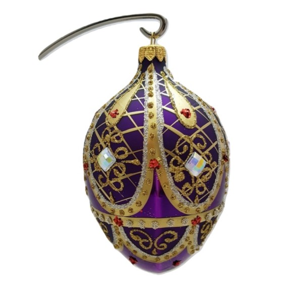 VEJCE VELKÉ, skleněné, forma, fialové, bohatě zdobený dekor