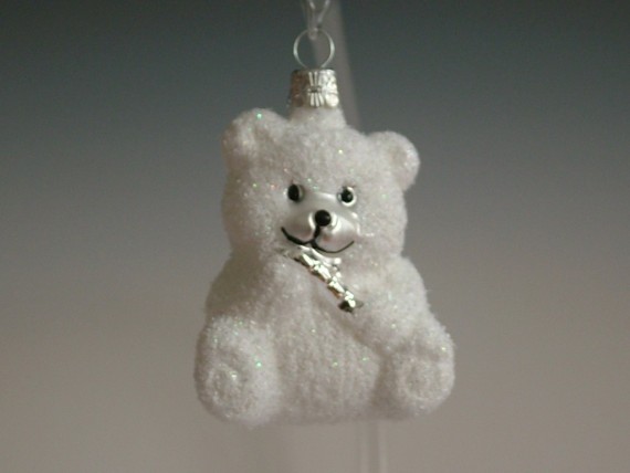 MEDVÍDEK S HŮLKOU, FORMA, BÍLÝ, MAT, SYPANÝ, DEKOR