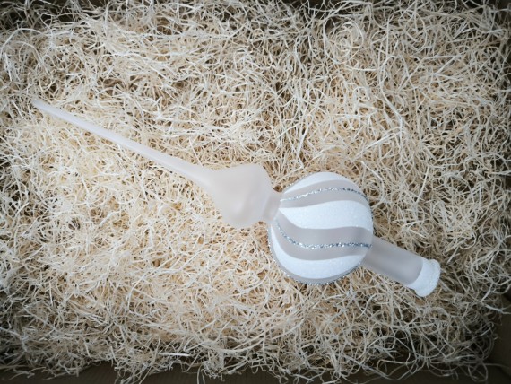 ŠPICE 1-KULOVÁ, PRŮHLEDNÁ, BÍLÁ, MAT, DEKOR