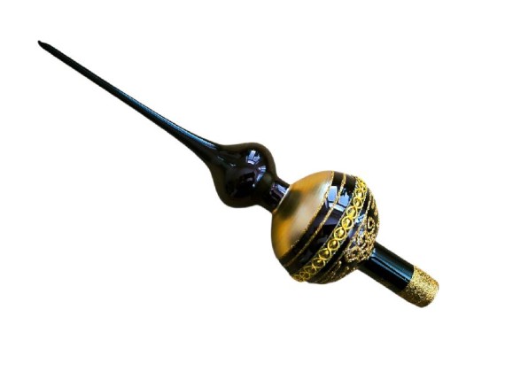 ŠPICE, STŘÍBŘENÁ, ČERNOZLATÁ S PRÝMKOU 7cm