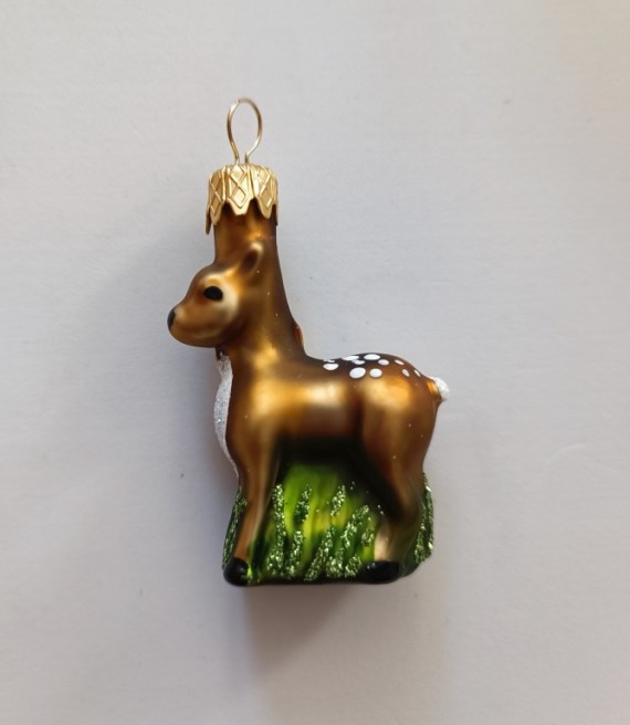 SRNEČEK, SKLENĚNÝ, FORMA, BAREVNÝ DEKOR