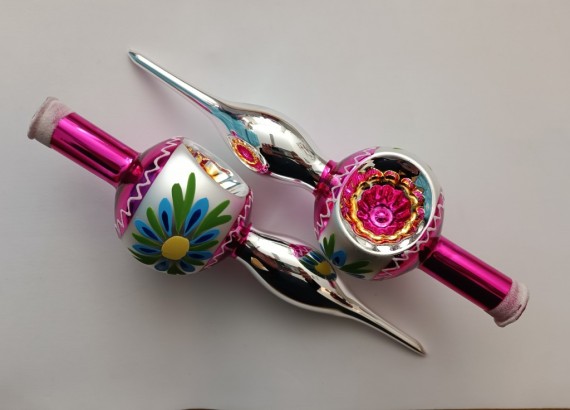 ŠPICE 1-KULOVÁ, TLAČENÝ REFLEKTOR, VĚŽIČKA, STŘÍBRNÁ, LESK, BARVA ASS