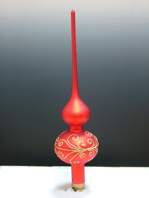 ŠPICE 1-KULOVÁ, ČERVENÁ, MAT, ZLATÝ DEKOR/7