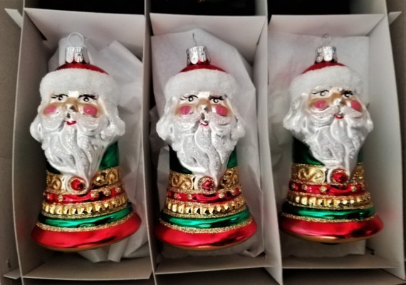 HLAVA MIKULÁŠE NA ZVONKU, forma, lesk/mat, barevný dekor