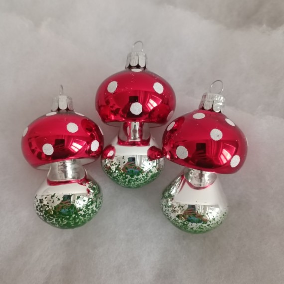 HOUBA MUCHOMŮRKA BACULATÁ, skleněná, dekor