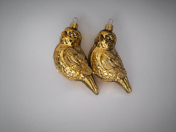 PTÁČEK VĚTŠÍ ZLATÝ, skleněný, forma