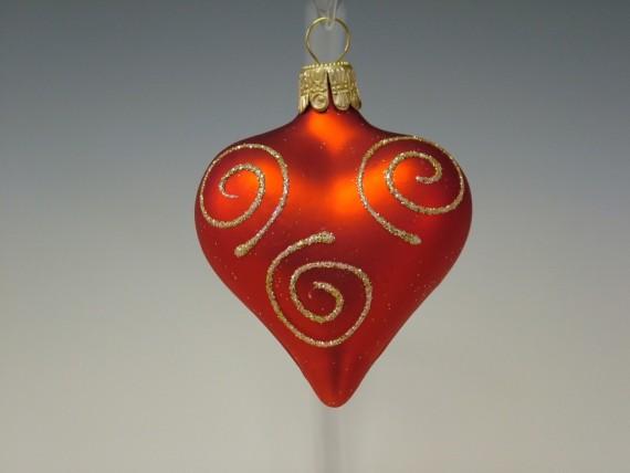 SRDCE, FORMA, HLADKÉ, ČERVENÉ, MAT, DEKOR