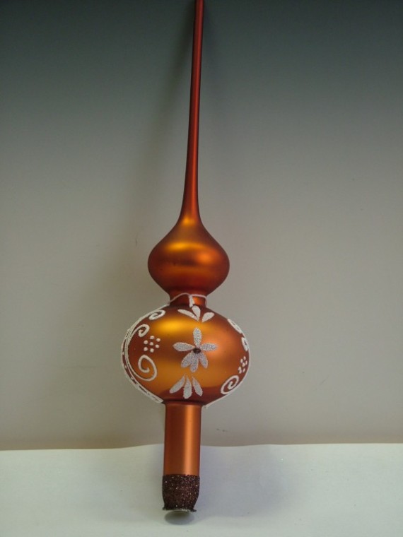 ŠPICE PERNÍK MALÁ, 1-KULOVÁ, HNĚDÝ MAT, PLAST. DEKOR, SYP.