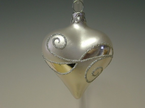 SRDCE, FORMA, HLADKÉ, BÍLÉ, MAT, DEKOR