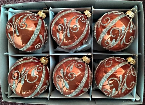 KOULE, SKLENĚNÁ, HLADKÁ, HNĚDÝ PORCELÁN, DEKOR