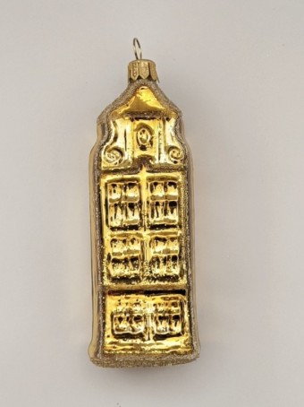 DŮM HISTORICKÝ STŘEDNÍ, skleněný, forma, zlatý lesk