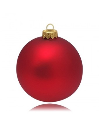 KOULE, SKLENĚNÁ, HLADKÁ, ČERVENÁ, MAT, BEZ DEKORU