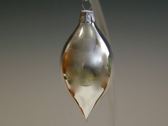 OLIVA, SKLENĚNÁ OZDOBA, STŘÍBRNÁ, BEZ DEKORU