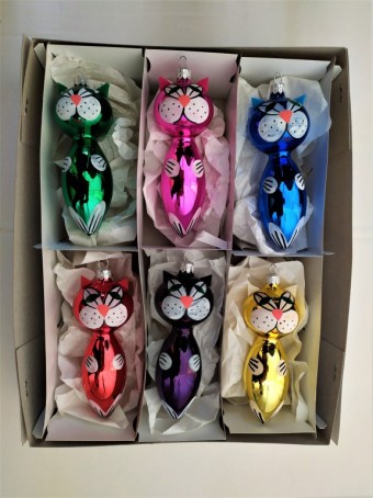 KOČKA RETRO BAREVNÁ, DEKOR, BARVA ASS