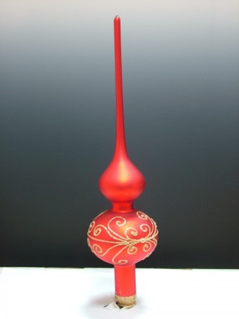 ŠPICE 1-KULOVÁ, ČERVENÁ, MAT, ZLATÝ DEKOR/7