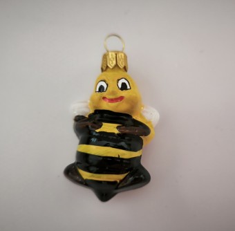 VČELKA, SKLENĚNÁ, FORMA, BAREVNÝ DEKOR