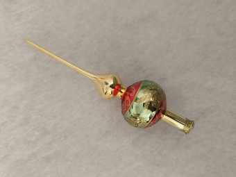 ŠPICE 1-KULOVÁ, sSKLENĚNÁ, BAREVNÝ LESK RETRO DEKOR